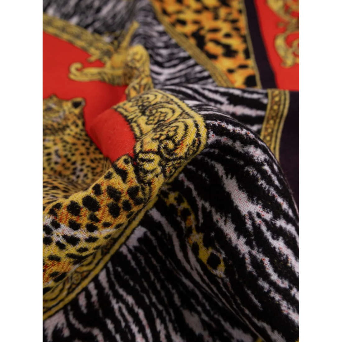 'Animal-Print Fringed' Blanket - 140 x 140 cm