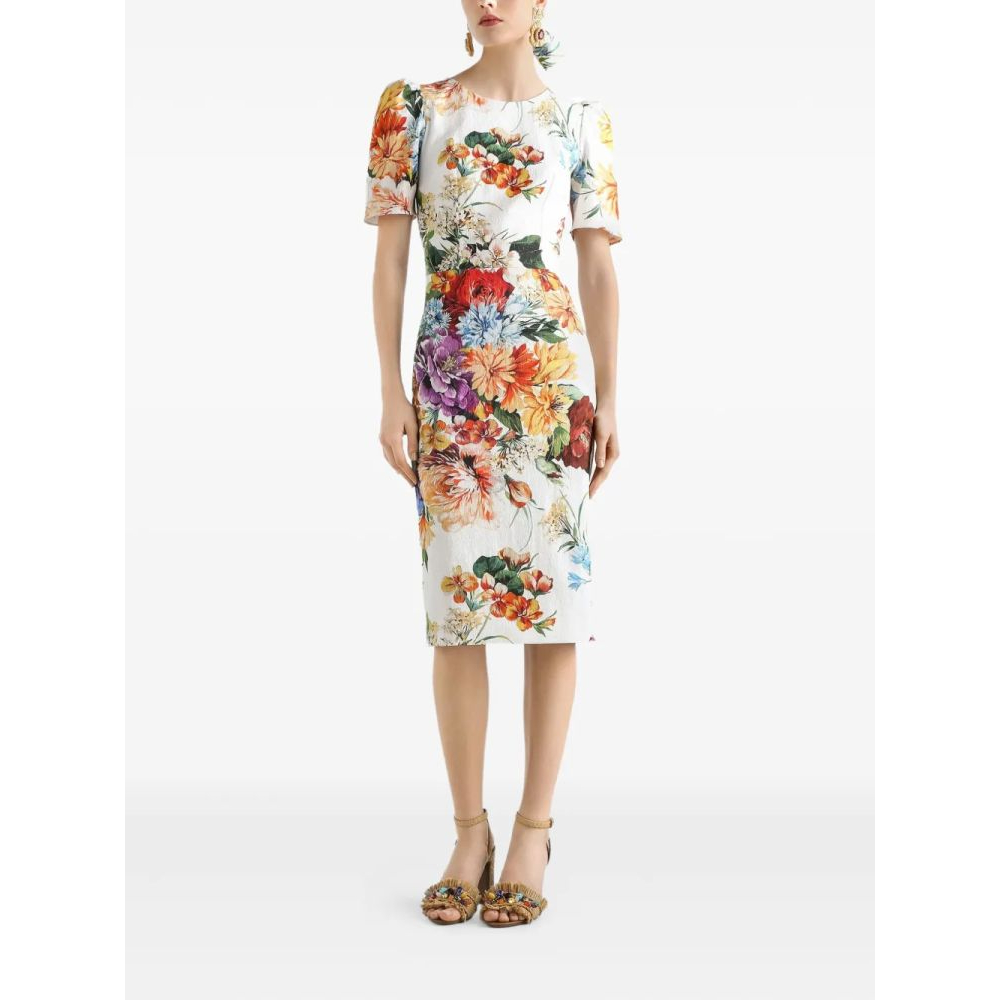 'Floral-Print' Midi Kleid für Damen