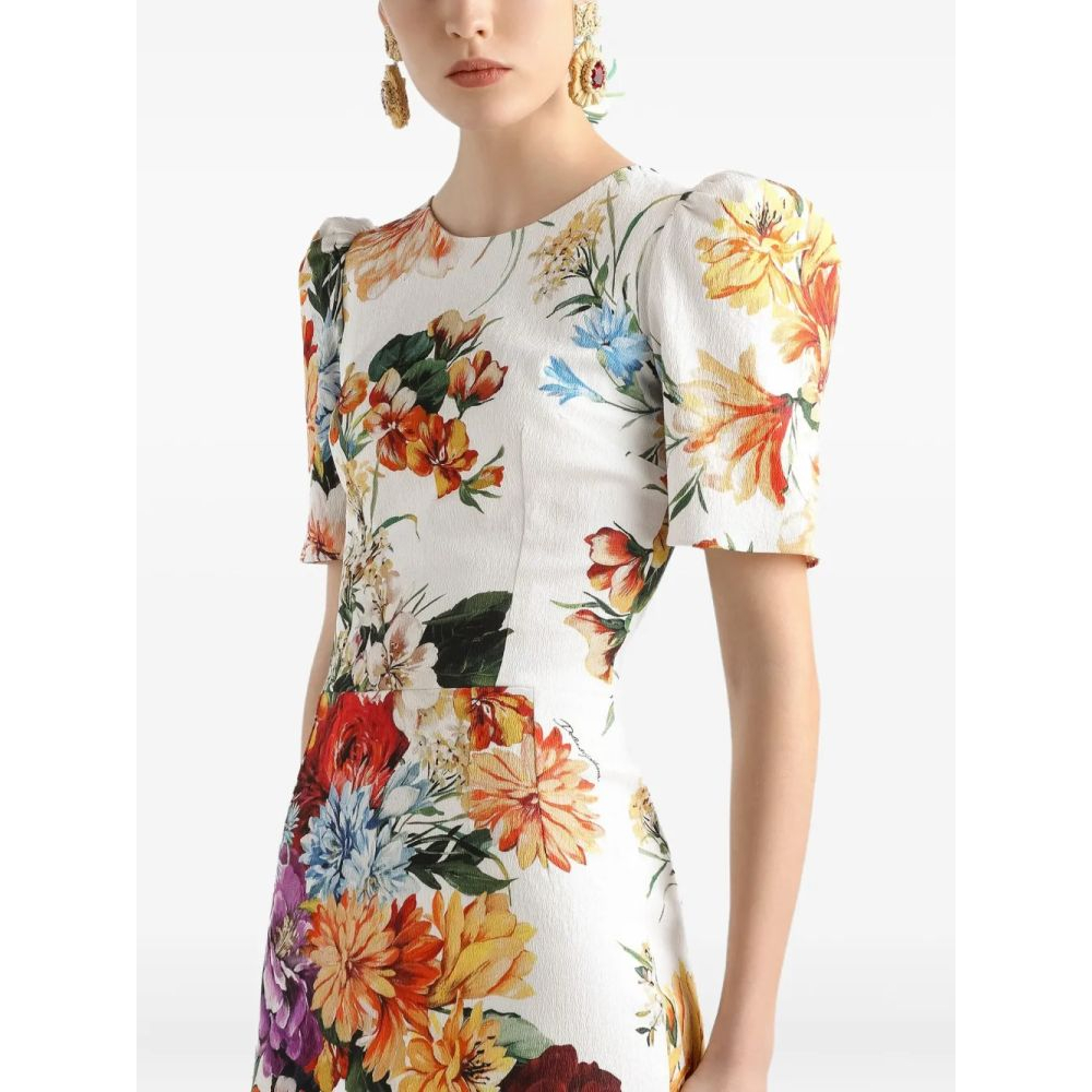 'Floral-Print' Midi Kleid für Damen