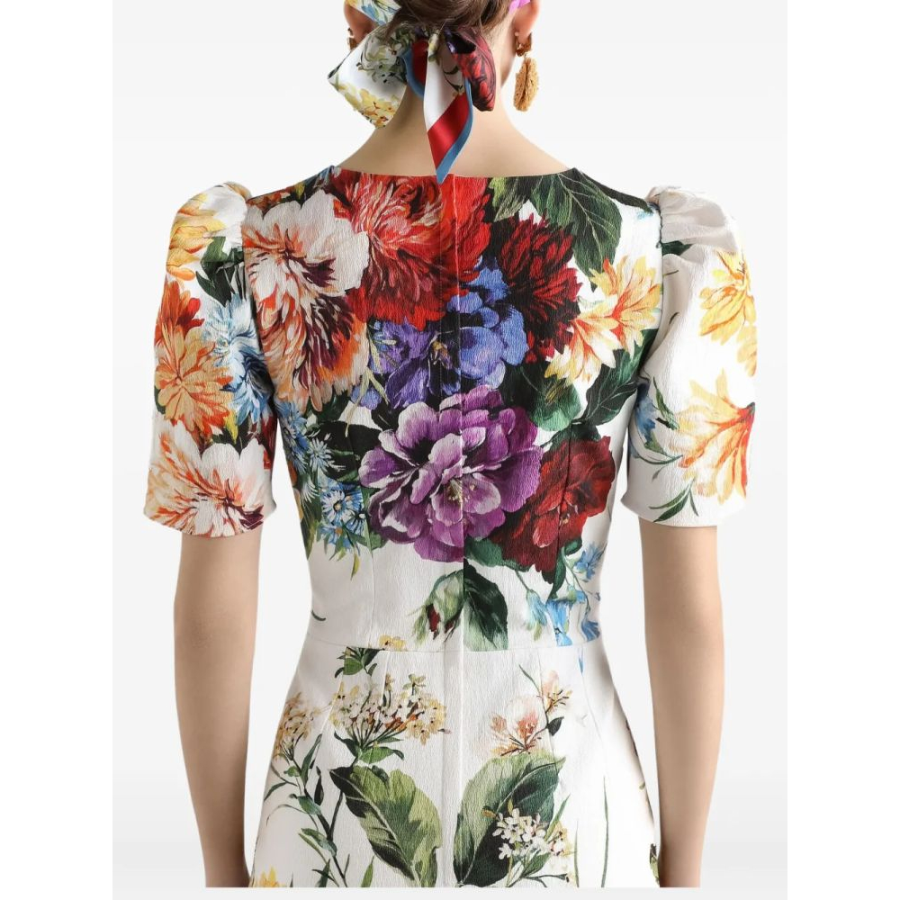 'Floral-Print' Midi Kleid für Damen