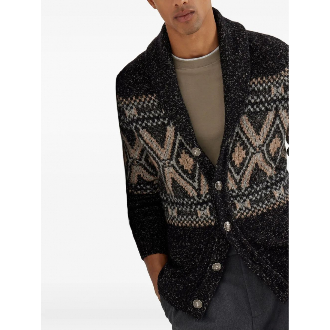 T-shirt 'Contrast-Trim Crew-Neck' pour Hommes