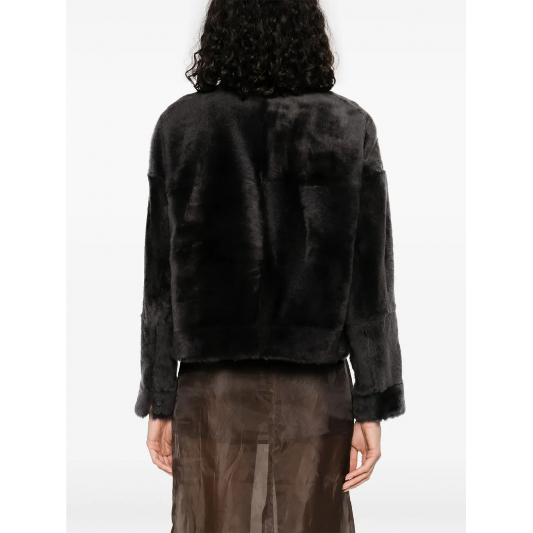 Women's 'Shiny Zipper Pull' Crop Jacket