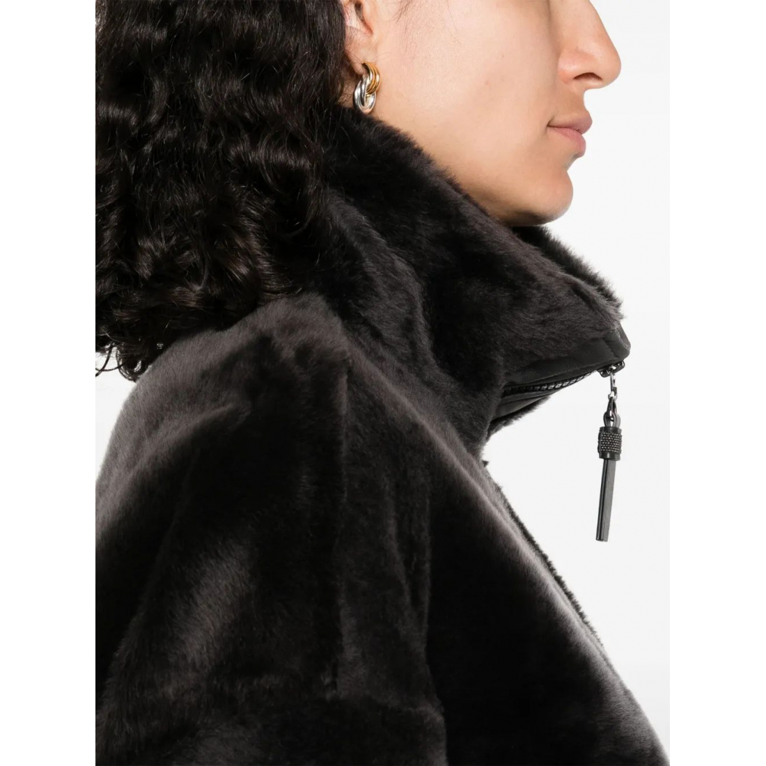 Women's 'Shiny Zipper Pull' Crop Jacket