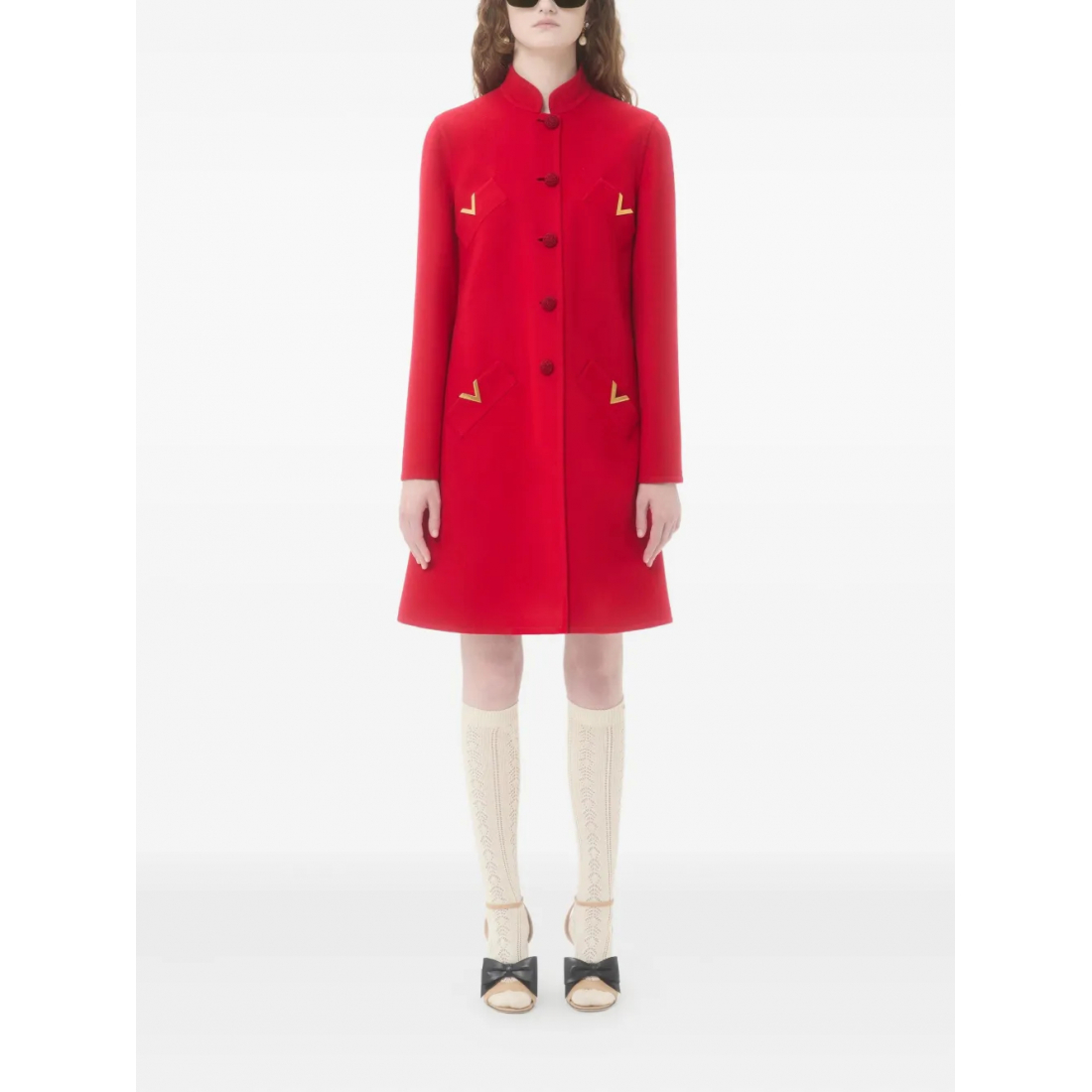 'Vgold Button-Up' Mantel für Damen