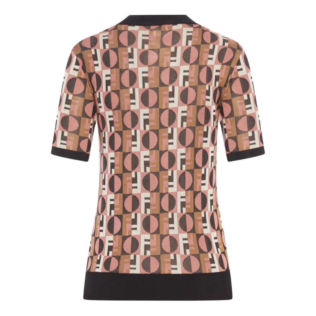 'Geometric Jacquard' T-Shirt für Damen