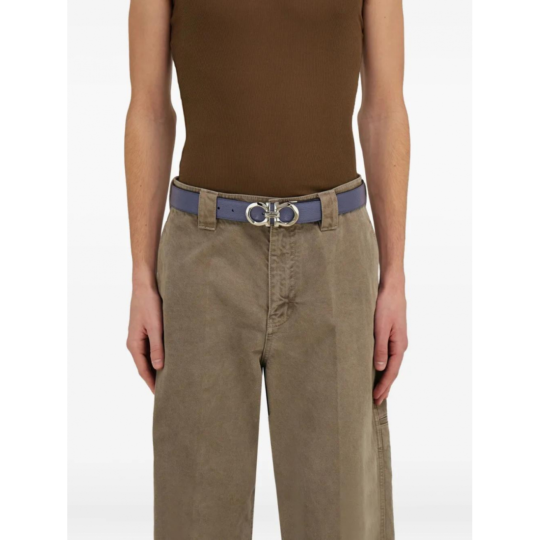 Ceinture 'Gancini-Buckle Reversible' pour Hommes