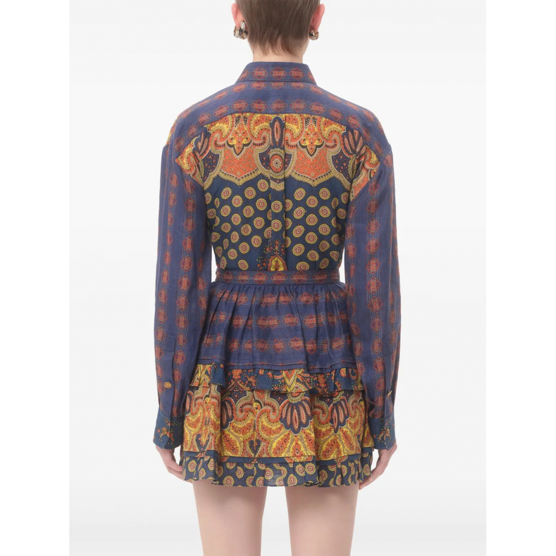 'Medaglioni Voyage Imaginaire' Langärmeliges T-Shirt für Damen