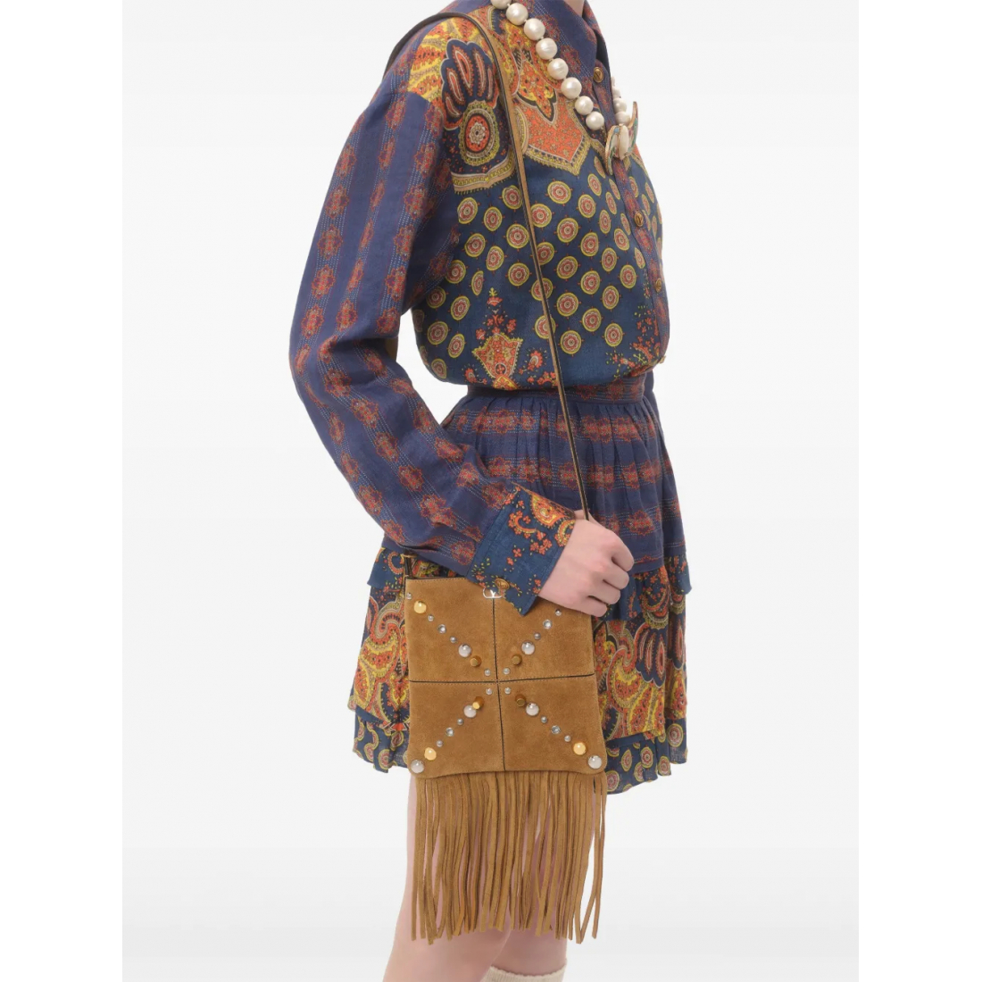 'Medaglioni Voyage Imaginaire' Langärmeliges T-Shirt für Damen