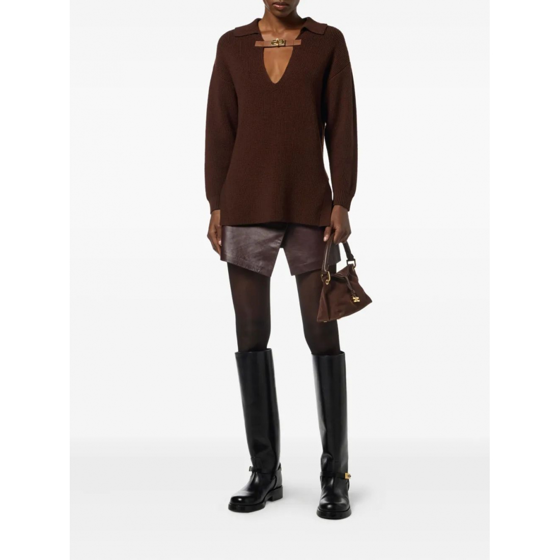 Women's 'Buckle-Detail Polo-Collar' Sweater