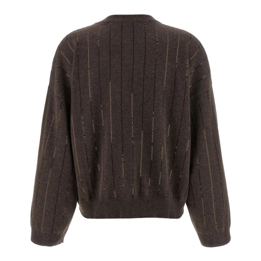 'Sequin-Striped' Kaschmirpullover für Damen