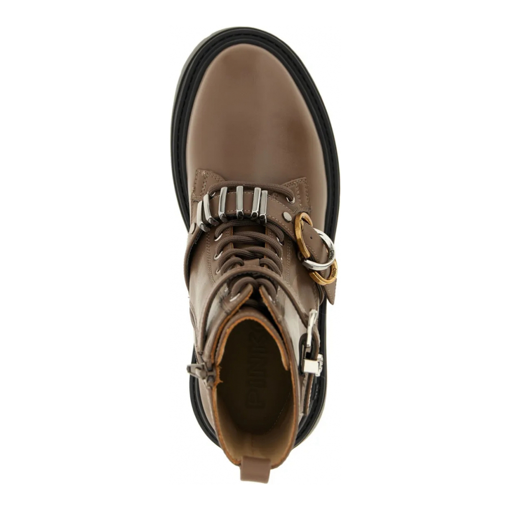 Bottes 'Buckle-Strap Lace-Up' pour Femmes