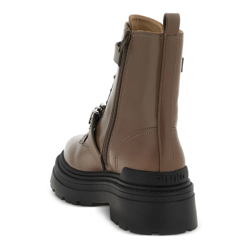 Bottes 'Buckle-Strap Lace-Up' pour Femmes