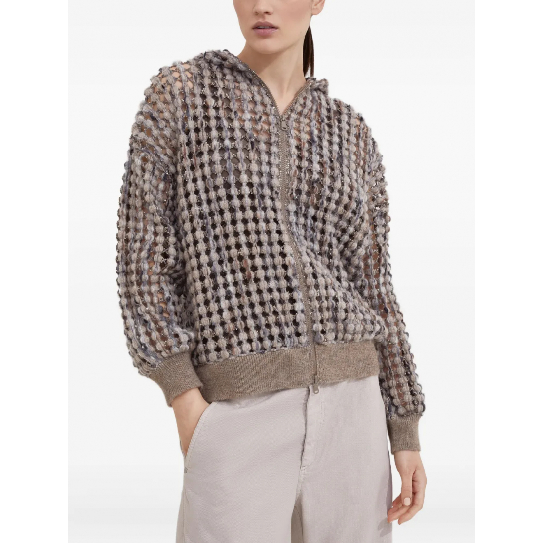 Women's 'Balloon Net Embroidery' Cardigan