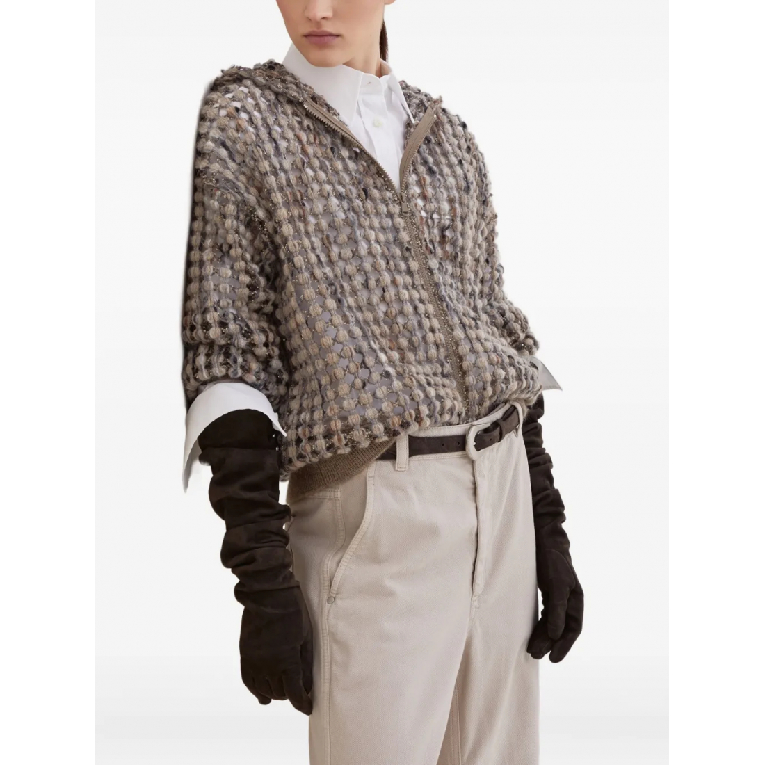 Women's 'Balloon Net Embroidery' Cardigan