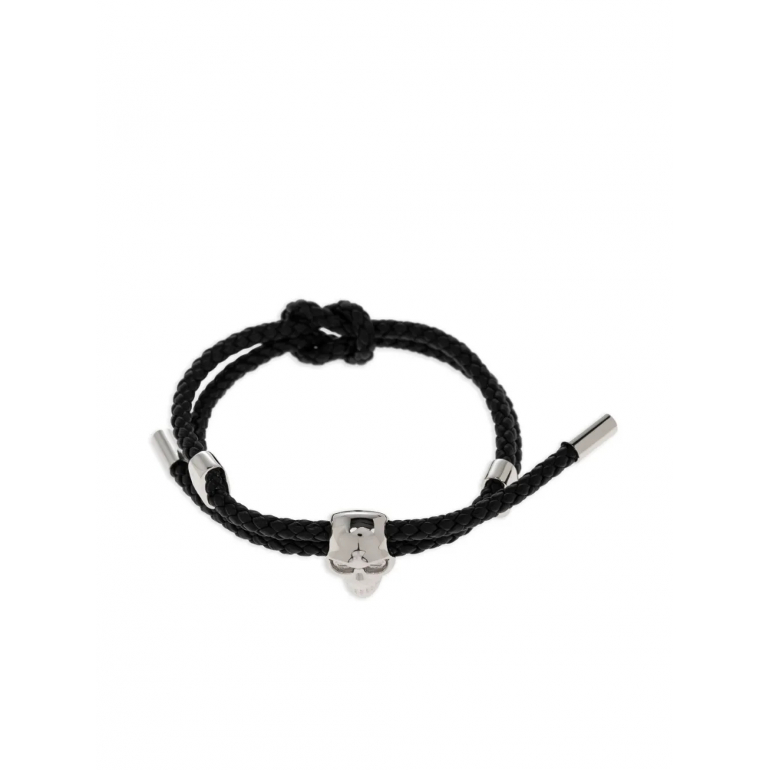 'Skull-Charm Braided' Armband für Herren