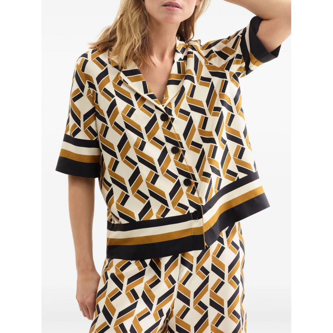 Chemise à manches courtes 'Sonore Geometric-Print' pour Femmes