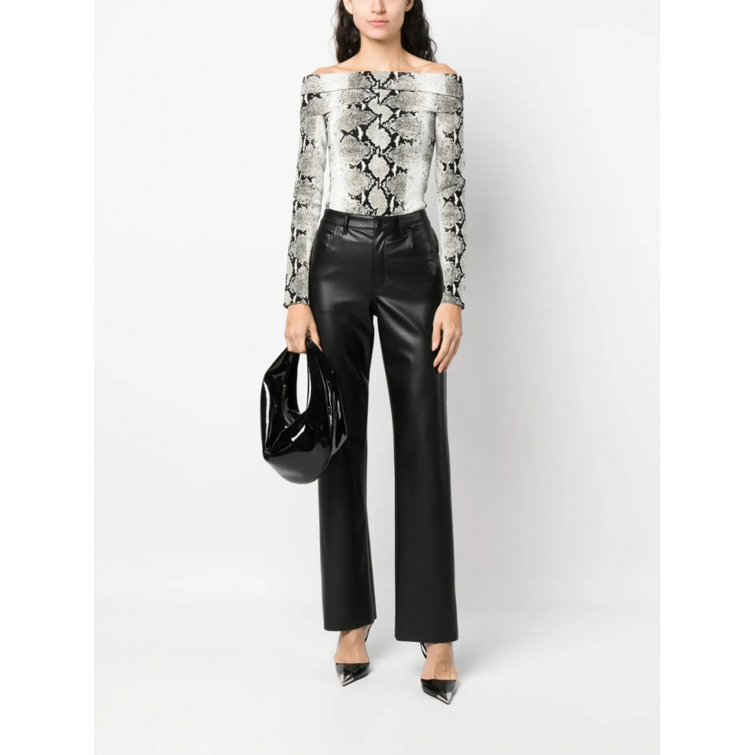 Haut à épaules dénudées 'Snakeskin-Print' pour Femmes