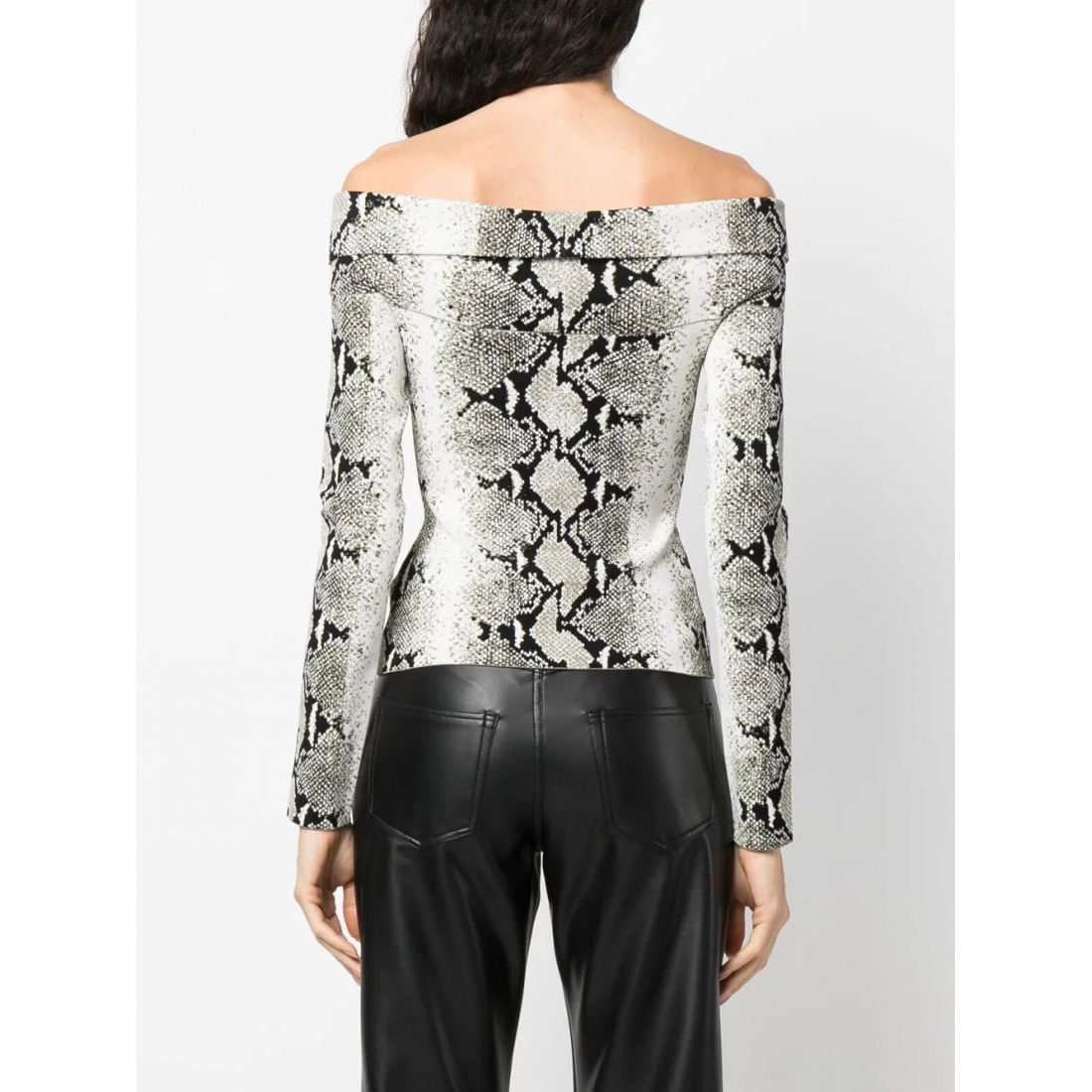 Haut à épaules dénudées 'Snakeskin-Print' pour Femmes