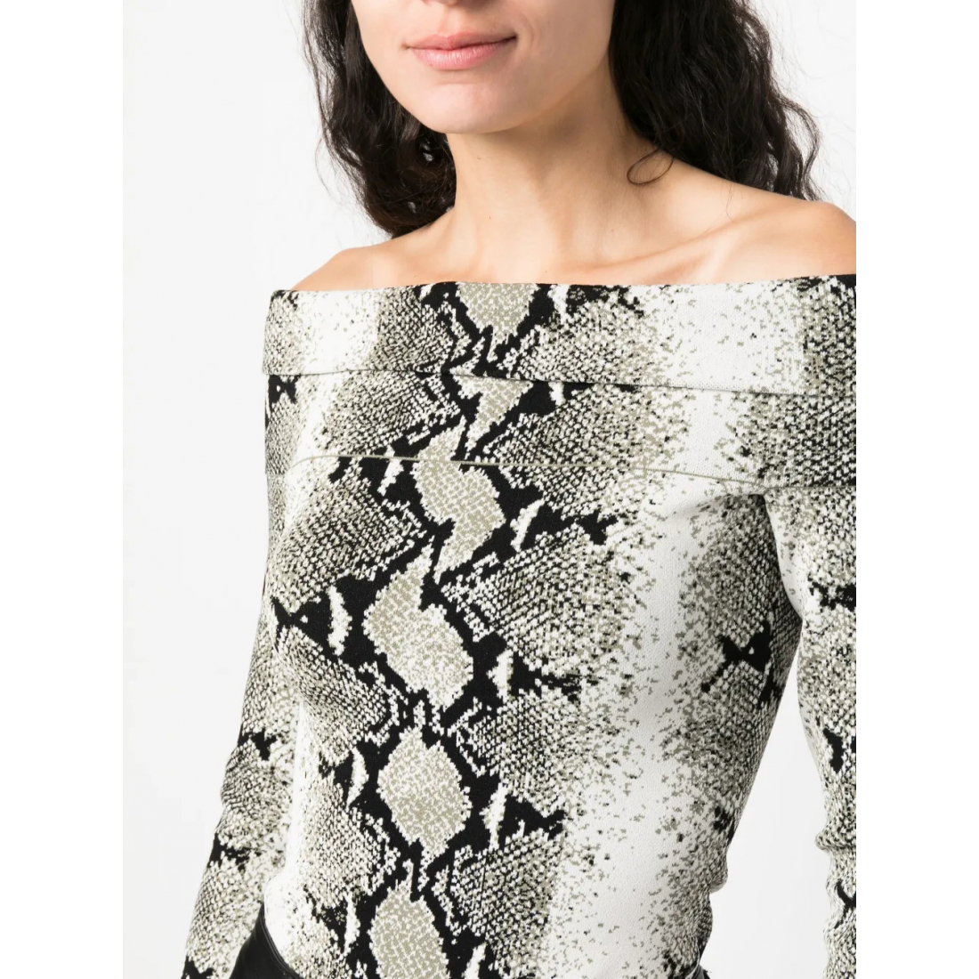 Haut à épaules dénudées 'Snakeskin-Print' pour Femmes