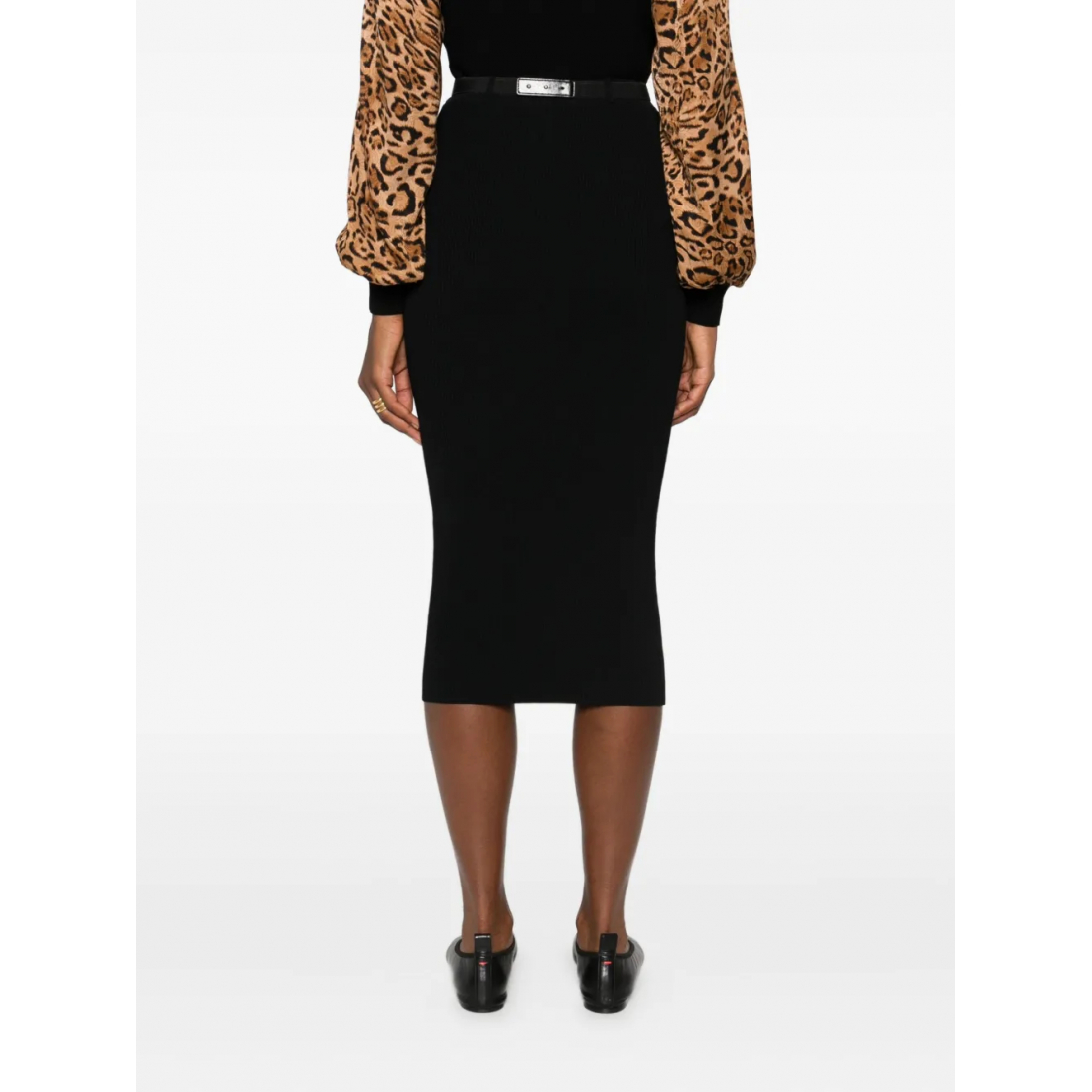 Jupe Midi 'Ribbed Waistband' pour Femmes