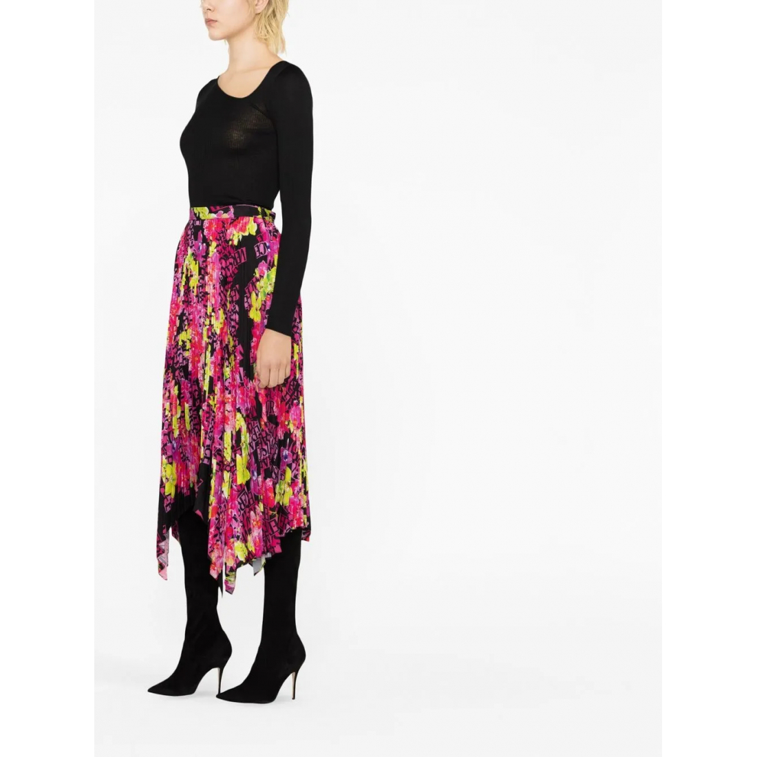 Jupe Midi 'Floral-Print Pleated' pour Femmes