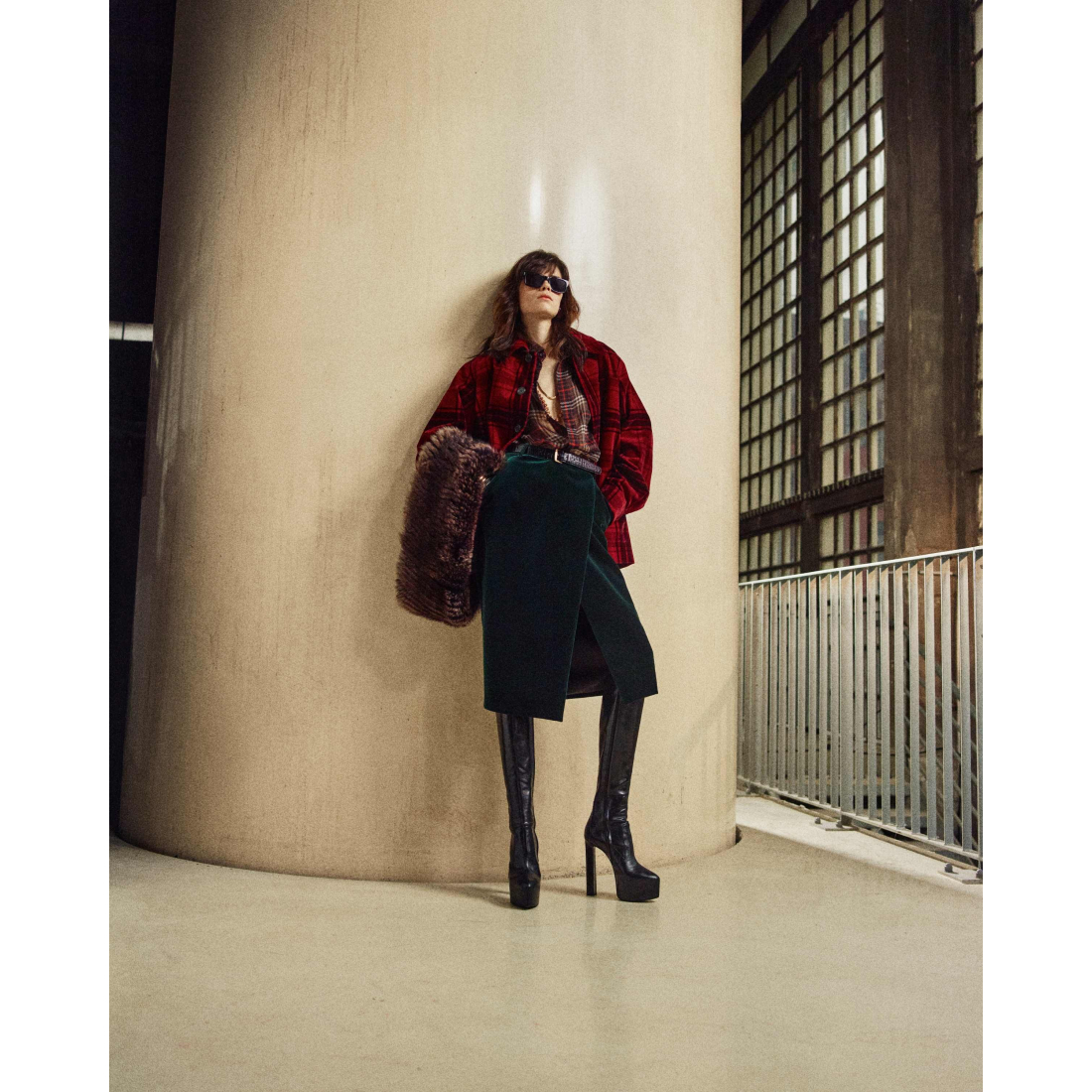 'Wrap' Midi Rock für Damen