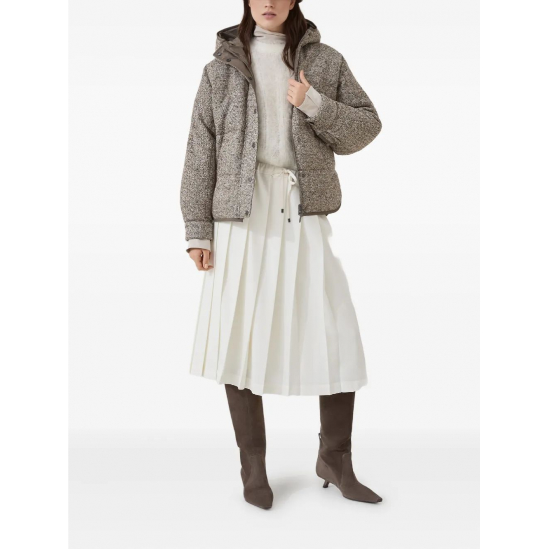 'Pleated' Midi Rock für Damen