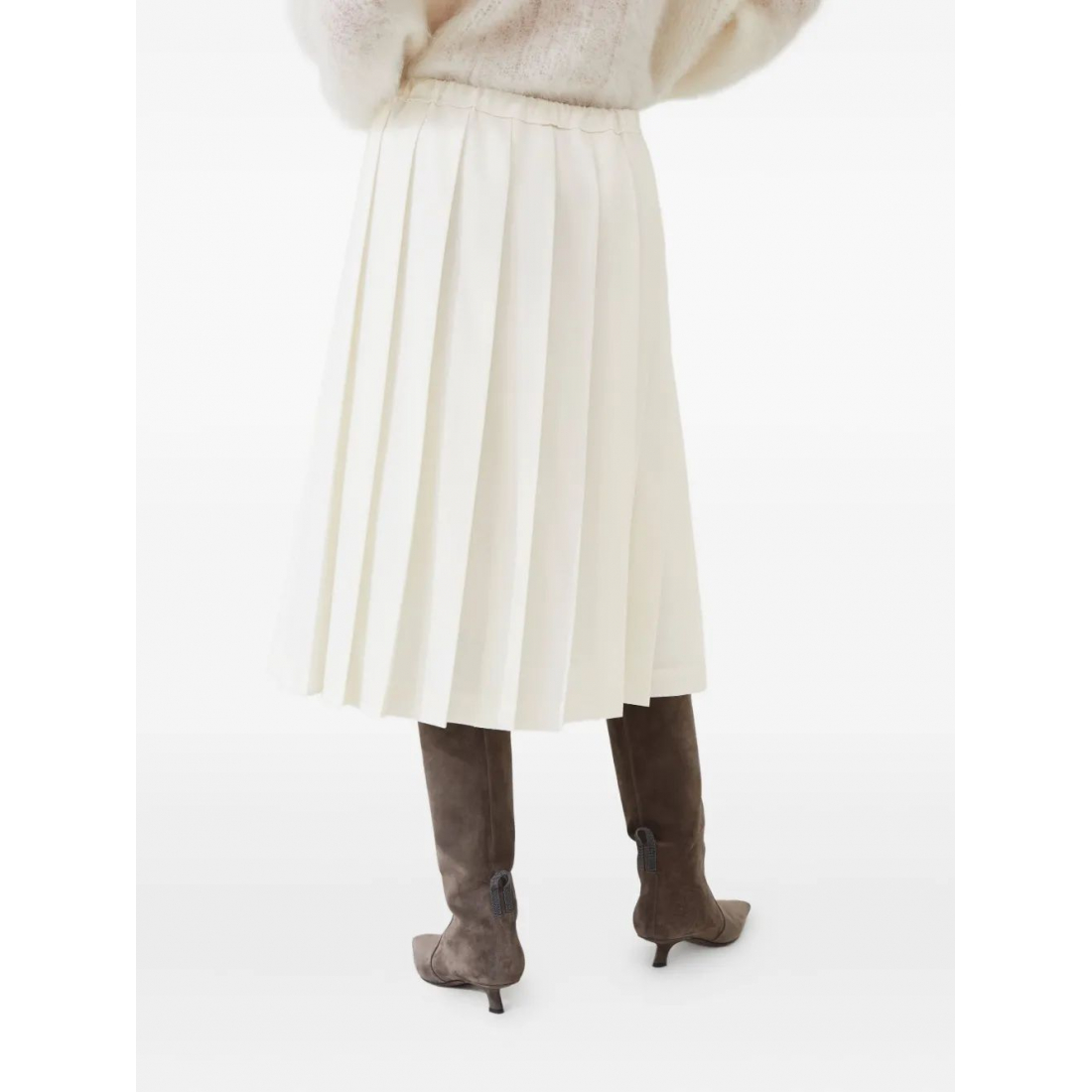 'Pleated' Midi Rock für Damen