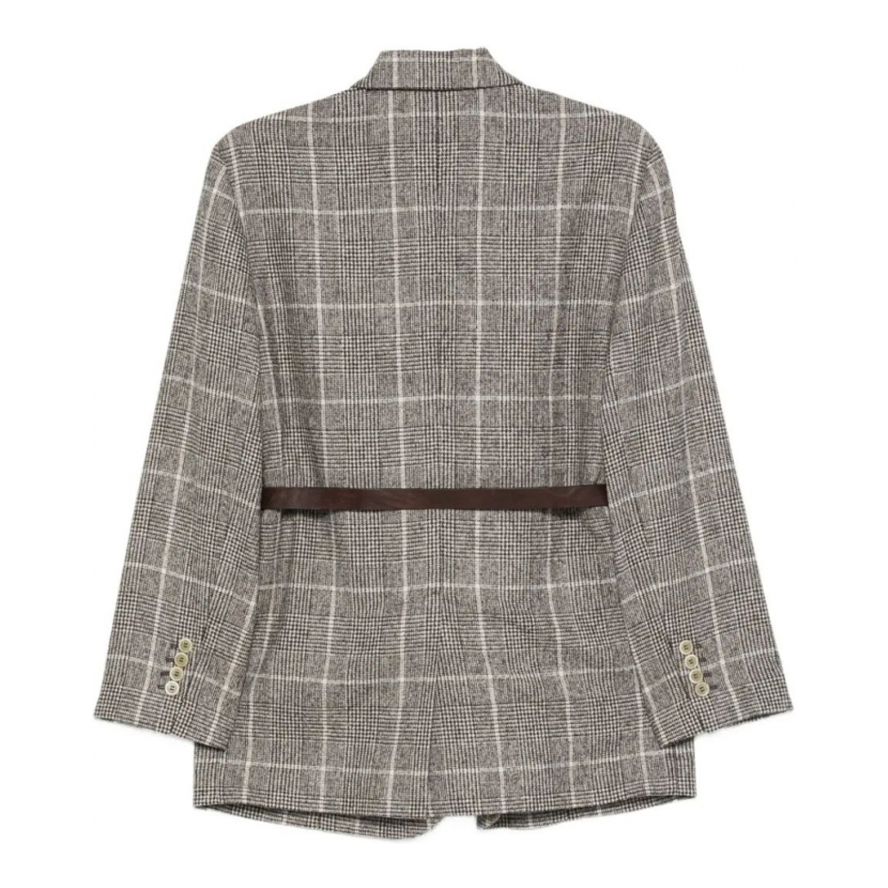 Blazer 'Checked Belted' pour Femmes