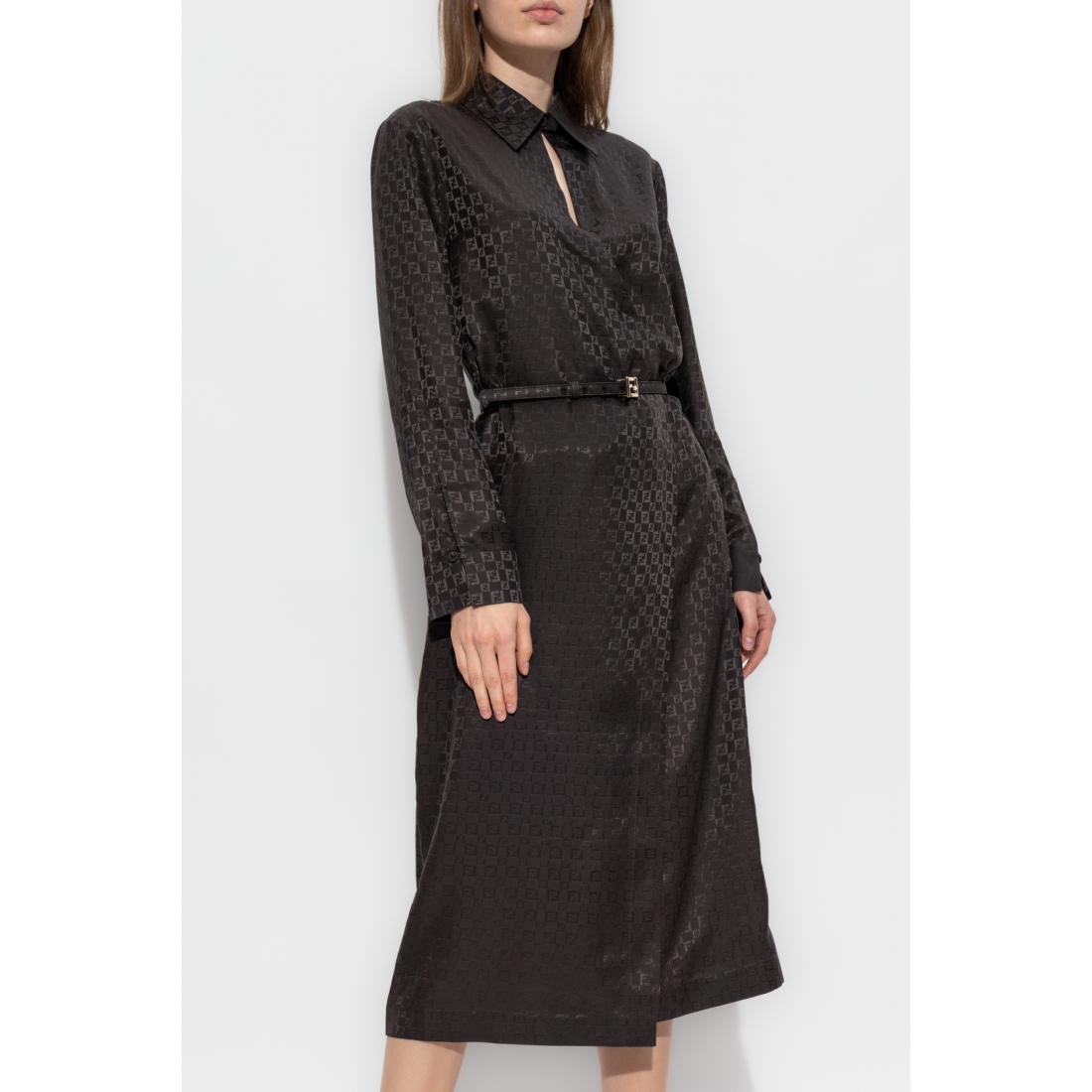 Robe à manches longues 'FF-Logo Jacquard' pour Femmes