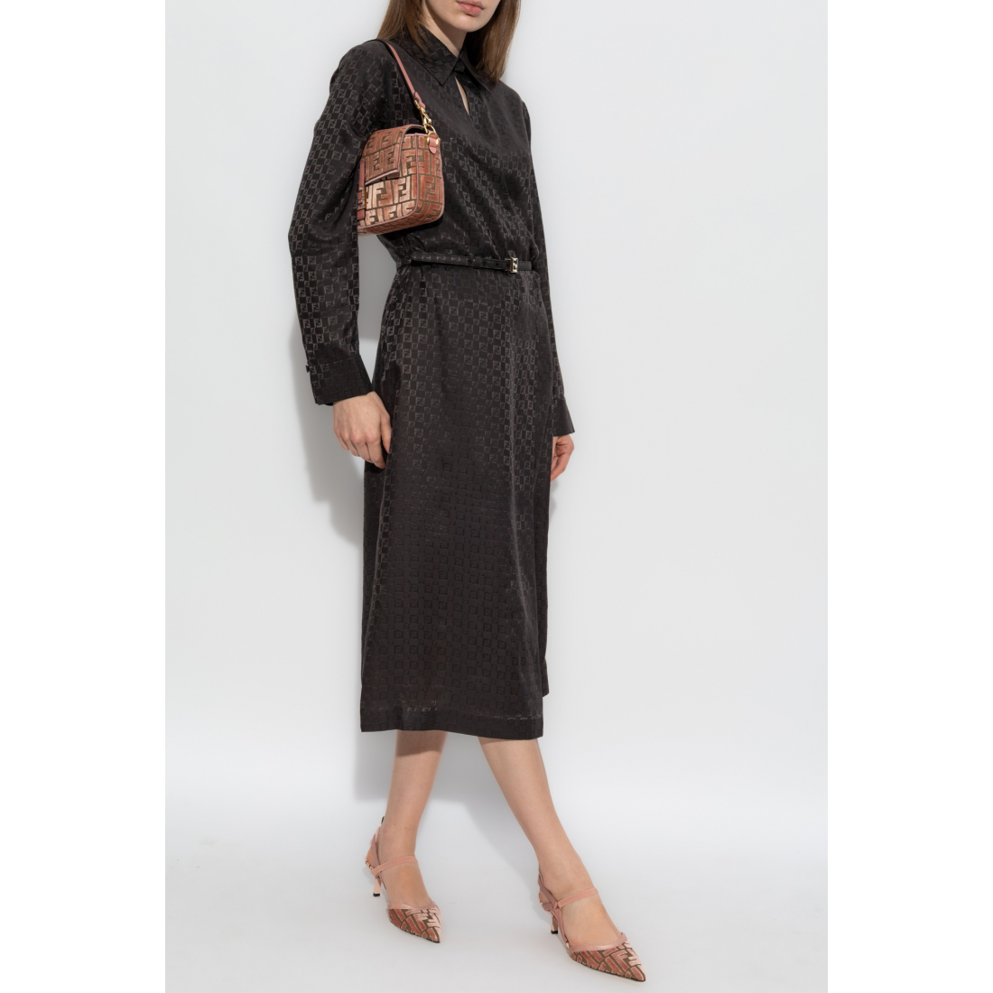 Robe à manches longues 'FF-Logo Jacquard' pour Femmes