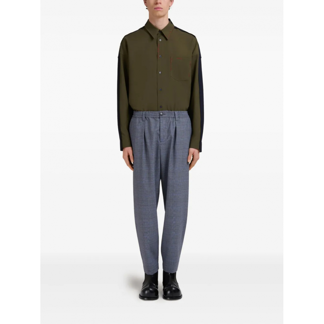 Men's 'Checked Pleated' Trousers