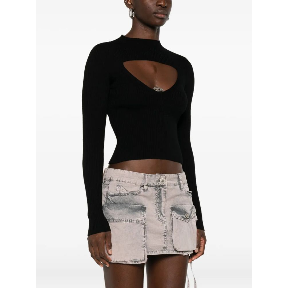 Top à manches longues 'Keyhole-Neckline Ribbed' pour Femmes