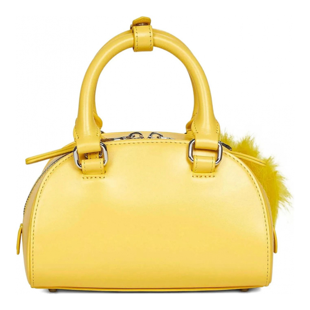 Women's 'Mini Embossed-Logo Pompom' Top Handle Bag