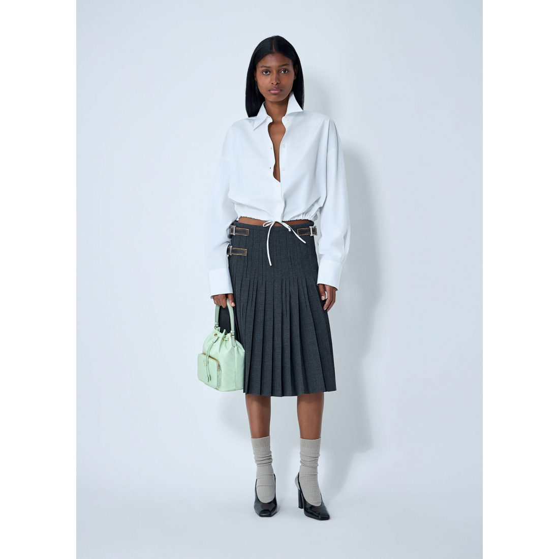 Women's 'Rush Stitch Pleated' Midi Skirt