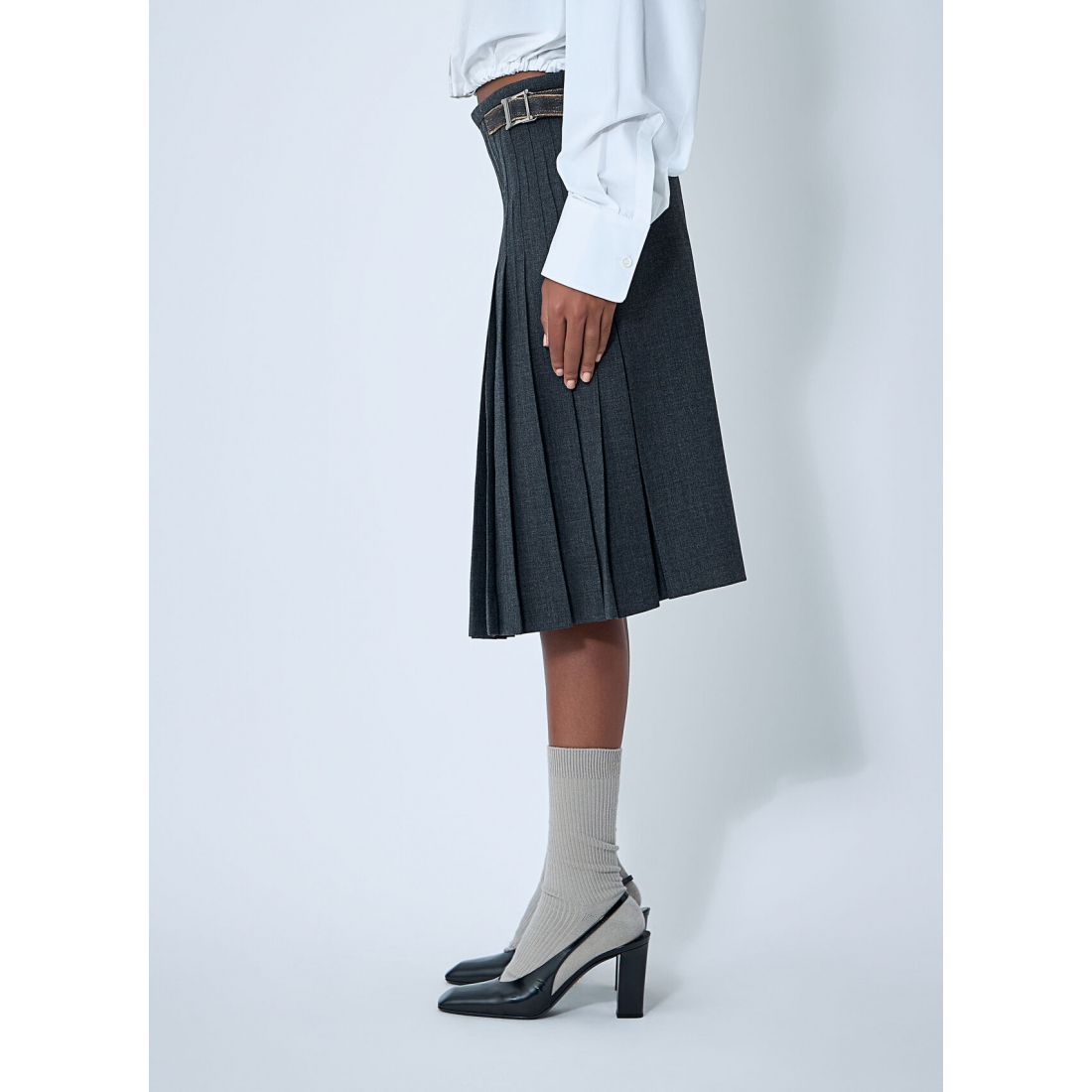 Women's 'Rush Stitch Pleated' Midi Skirt