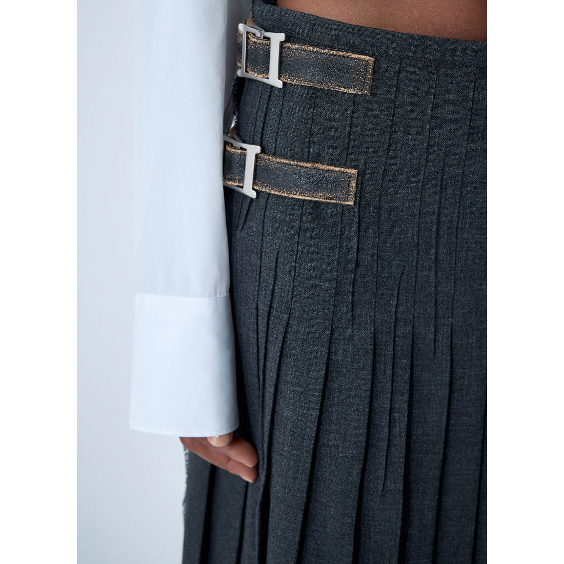 Women's 'Rush Stitch Pleated' Midi Skirt