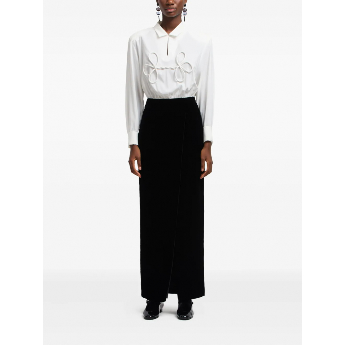 'Bow-Detail' Midi Kleid für Damen