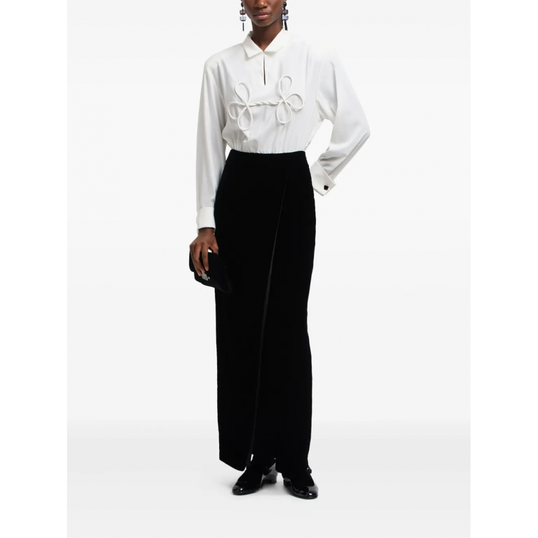 'Bow-Detail' Midi Kleid für Damen