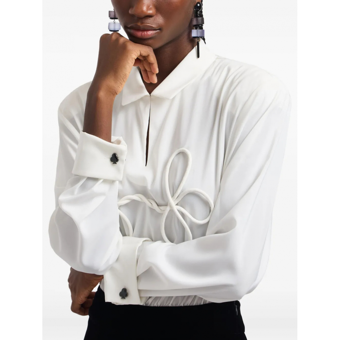 'Bow-Detail' Midi Kleid für Damen