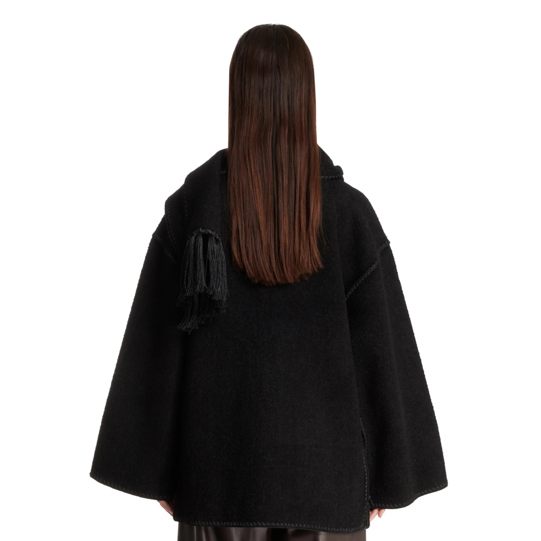 'Dropped-Shoulder Fringed-Edge Scarf' Jacke für Damen