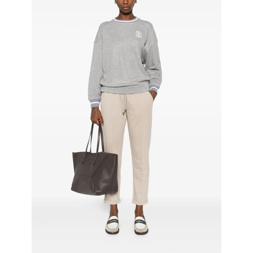 Women's 'Embroidered-Detail Ribbed-Cuff' Sweater