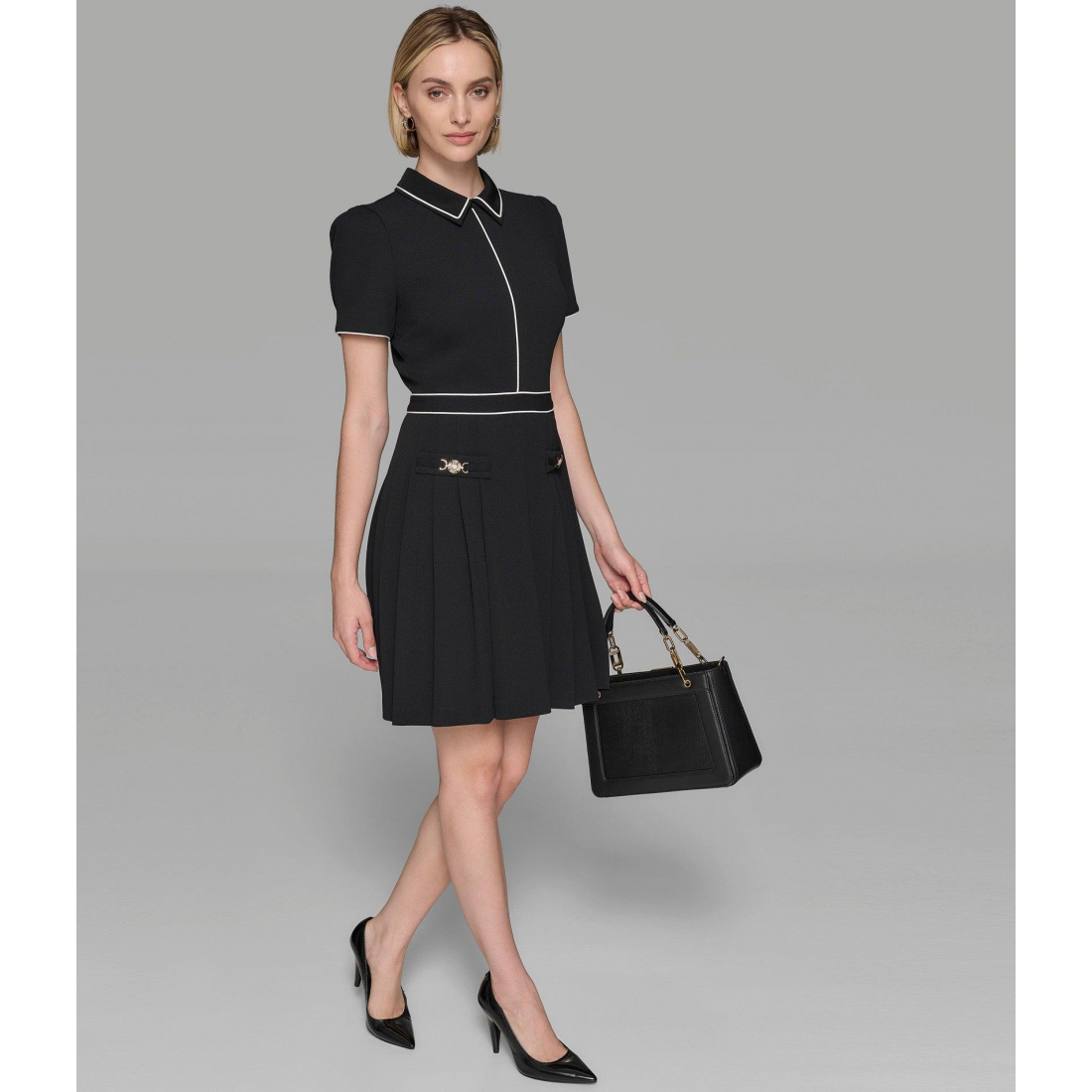 Robe A-line 'Short Sleeve Collared' pour Femmes