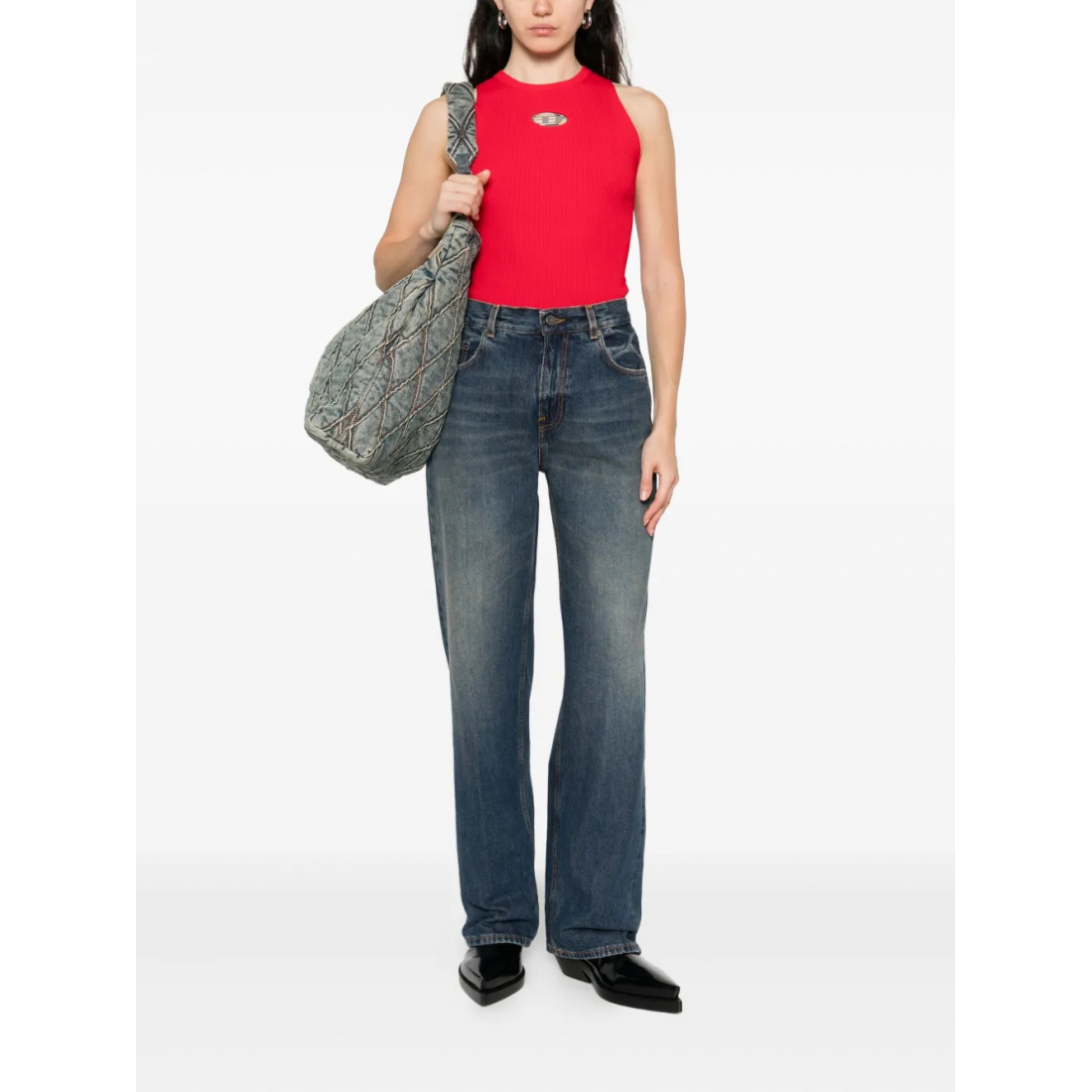 Débardeur 'Ribbed Logo-Detail' pour Femmes