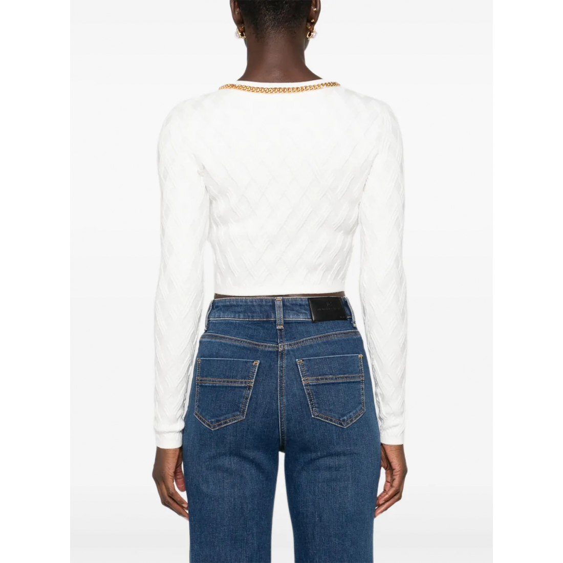 Women's 'Chain-Trim Diamond-Pattern' Cardigan