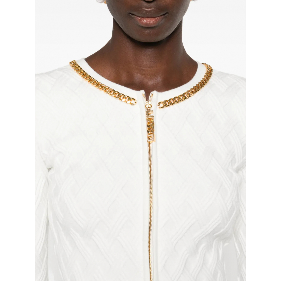 Women's 'Chain-Trim Diamond-Pattern' Cardigan