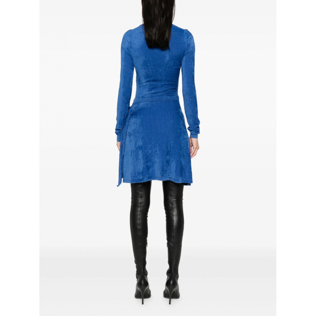 Robe mini 'Mock-Neck Tie-Front' pour Femmes