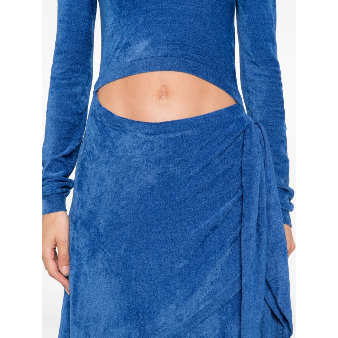 Robe mini 'Mock-Neck Tie-Front' pour Femmes