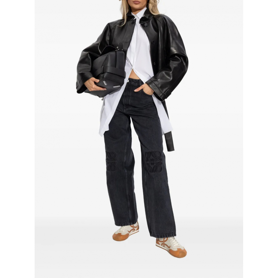 Robe chemise 'Logo-Embroidered Cotton Midi' pour Femmes