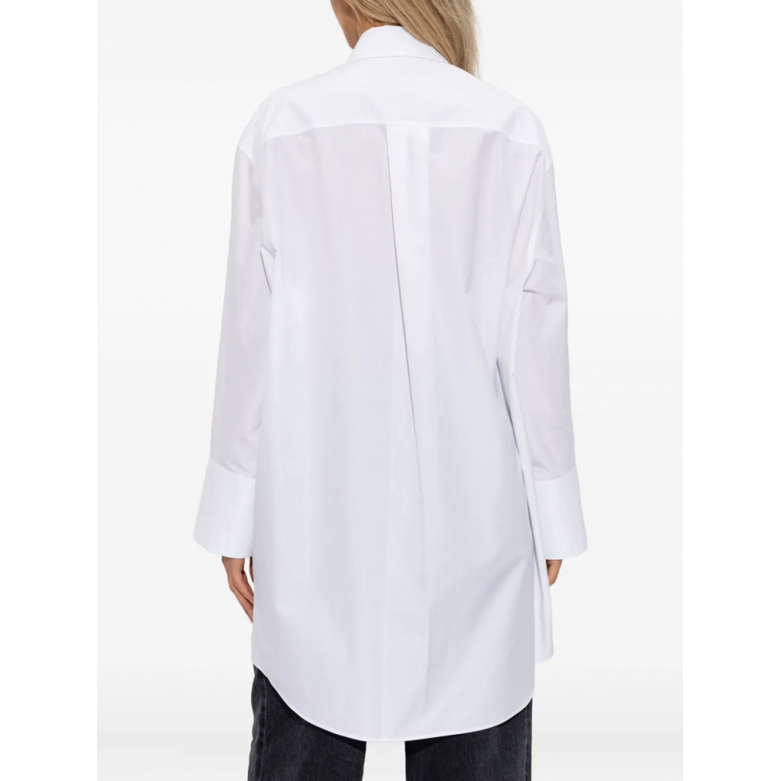 Robe chemise 'Logo-Embroidered Cotton Midi' pour Femmes